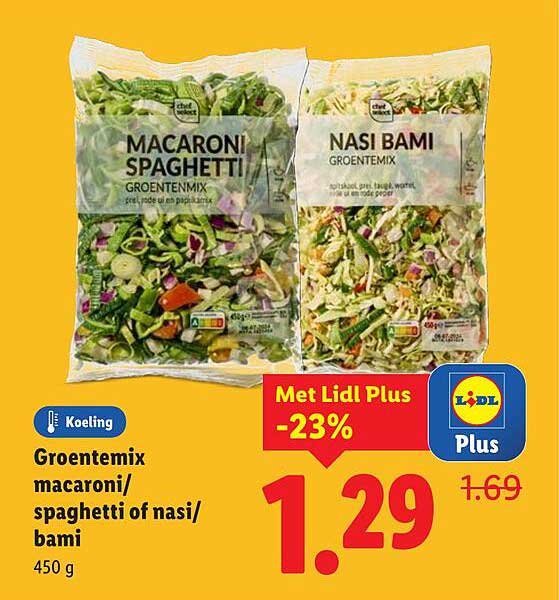 Groentemix macaronispaghetti of nasibami 450 g