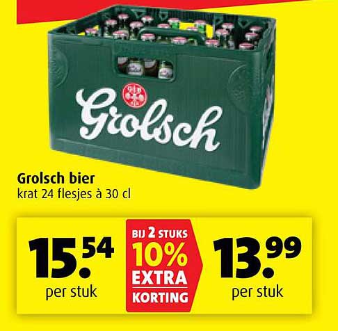 Grolsch bier krat 24 flesjes à 30 cl