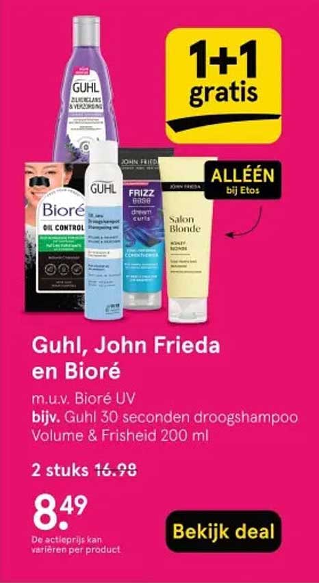 Guhl, John Frieda en Bioré