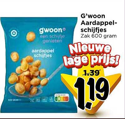 G’woon Aardappel-schijfjes Zak 600 gram