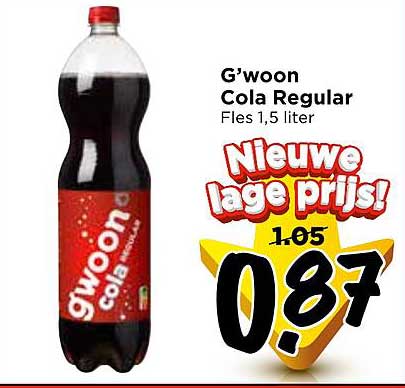 G’woon Cola Regular Fles 1,5 liter