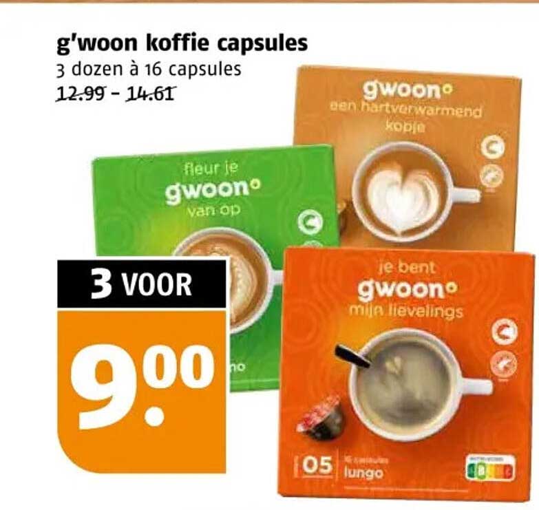 g'woon koffie capsules
