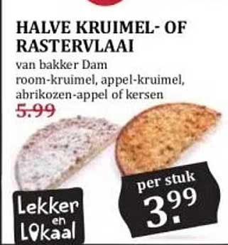 HALVE KRUIMEL- OF RASTERVLAAI