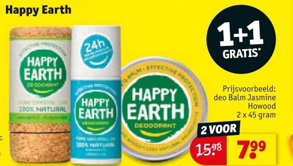 Happy Earth Deo Balm Jasmine Howood 2 x 45 gram