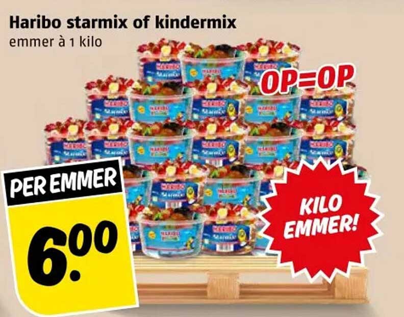 Haribo starmix of kindermix emmer à 1 kilo