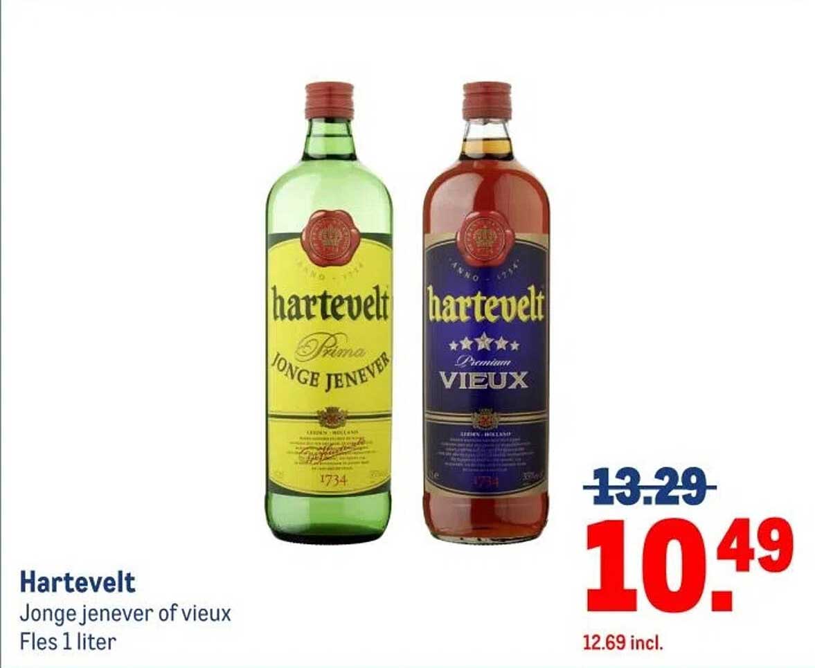 Hartevelt Jonge jenever of vieux Fles 1 liter