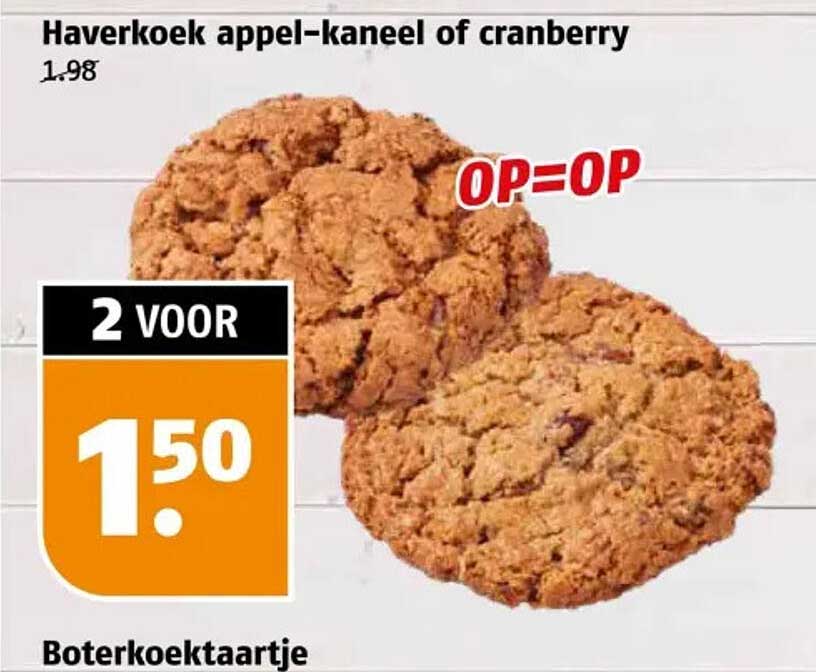Haverkoek appel-kaneel of cranberry