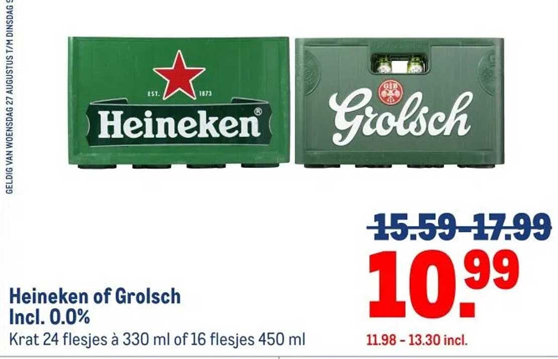 Heineken of Grolsch Incl. 0.0%