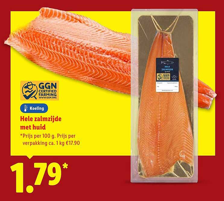Hele zalmjide met huid