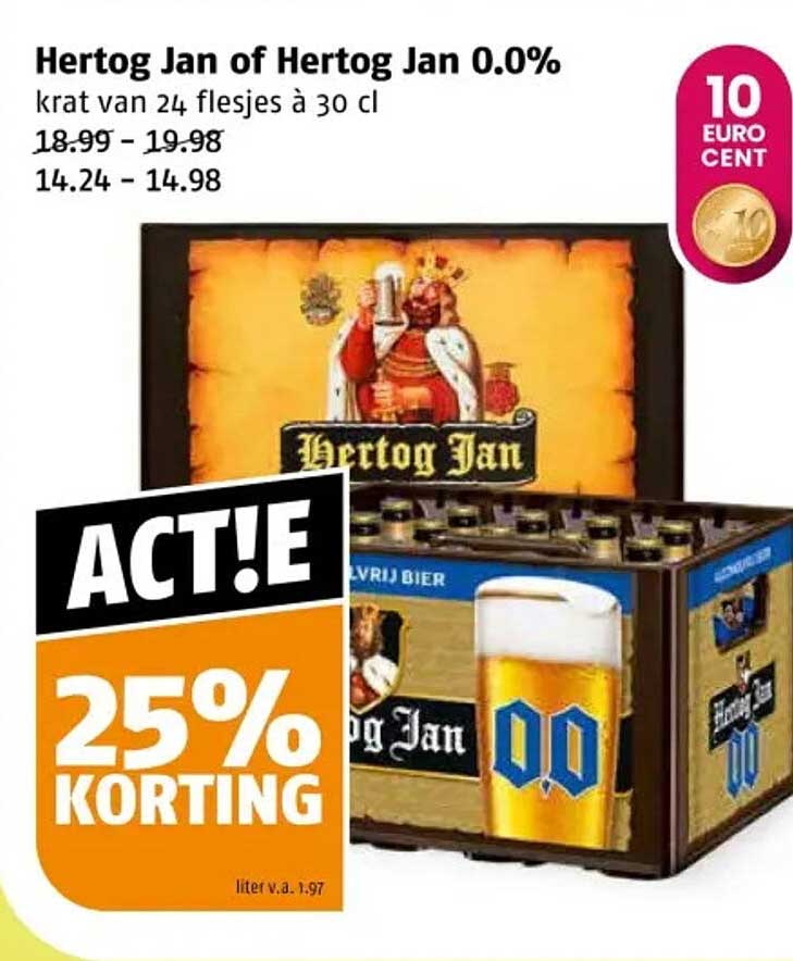 Hertog Jan of Hertog Jan 0.0% krat van 24 flesjes à 30 cl
