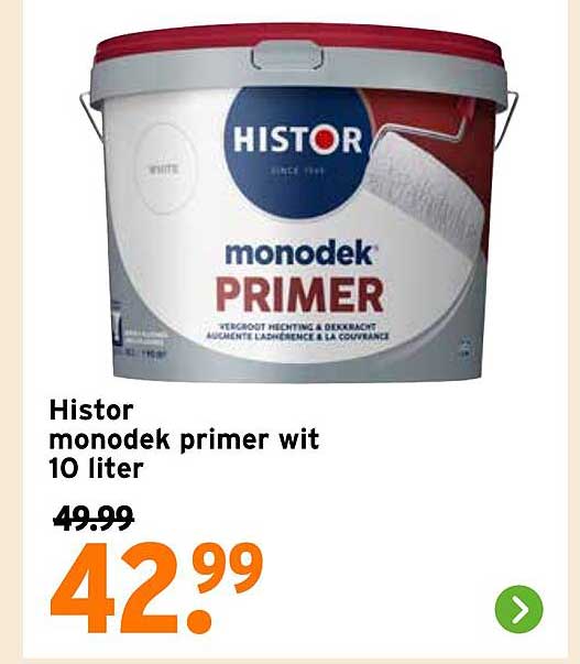 Histor monodek primer wit 10 liter