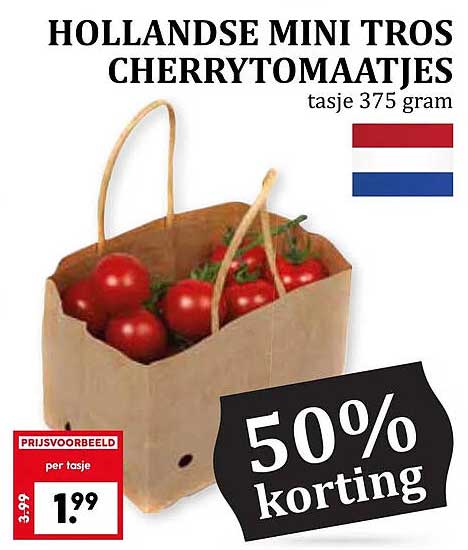 HOLLANDSE MINI TROS CHERRYTOMAATJES tasje 375 gram