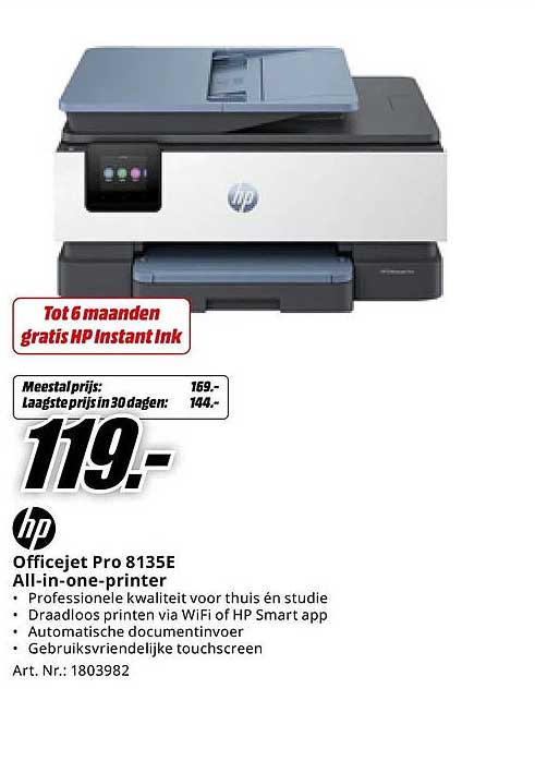 HP Officejet Pro 8135E All-in-one-printer