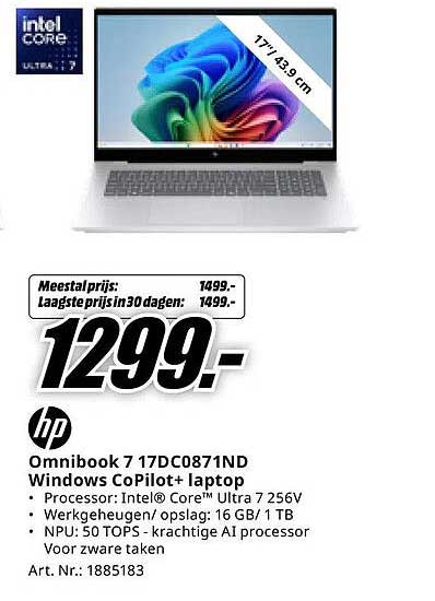 HP Omnibook 7 17DC0871ND Windows CoPilot+ laptop