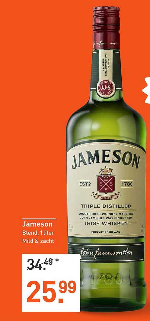 Jameson Blend, 1 liter Mild & zacht