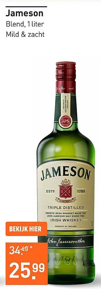 Jameson Blend, 1 liter Mild & zacht
