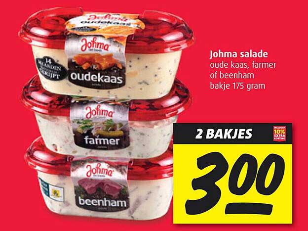 Johma salade oude kaas, farmer of beenham bakje 175 gram