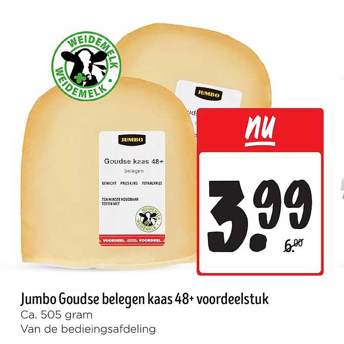 Jumbo Goudse belegen kaas 48+ voordeelstuk