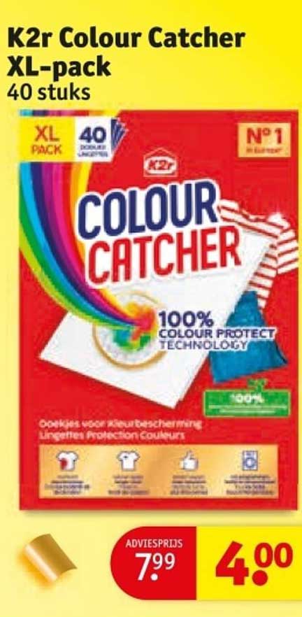 K2r Colour Catcher XL-pack 40 stukken
