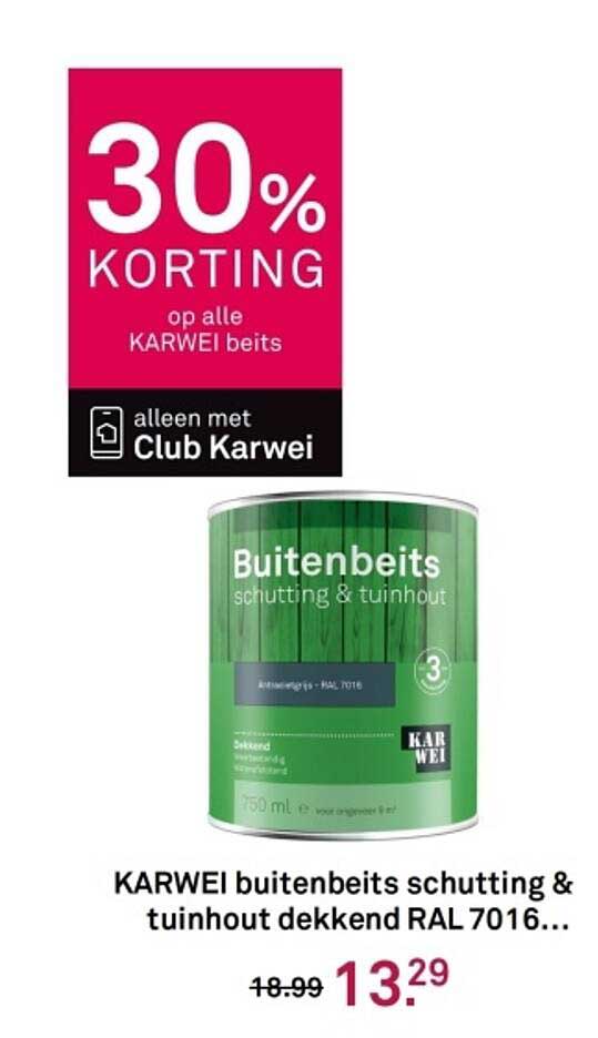 KARWEI buitenbeits schutting & tuinhout dekkend RAL 7016
