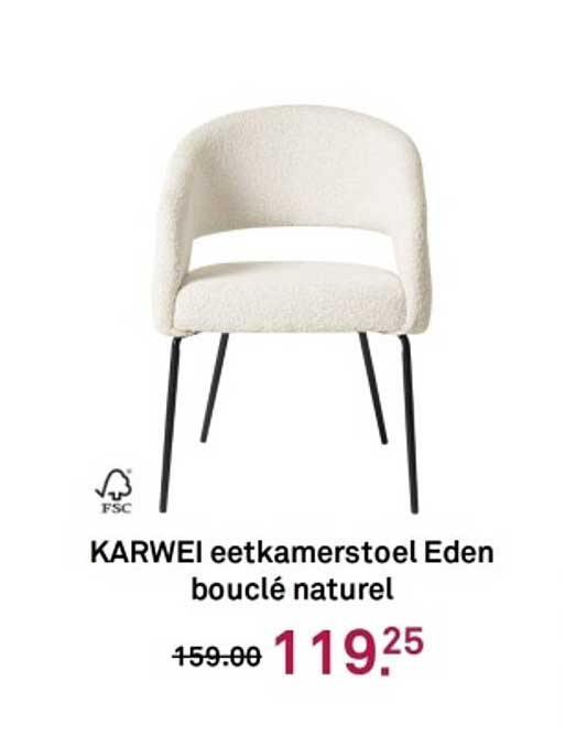 KARWEI eetkamerstoel Eden bouclé naturel