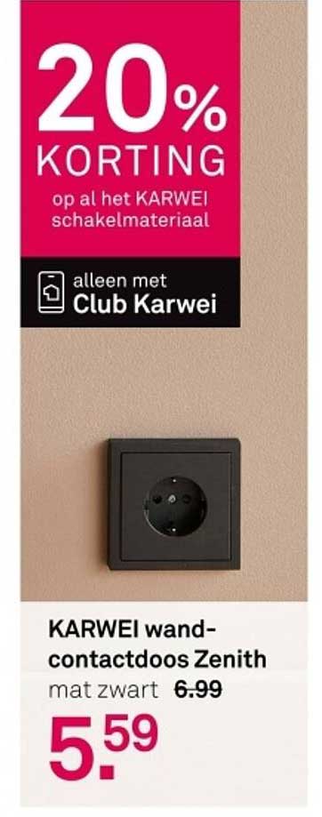 KARWEI wand-contactdoos Zenith mat zwart