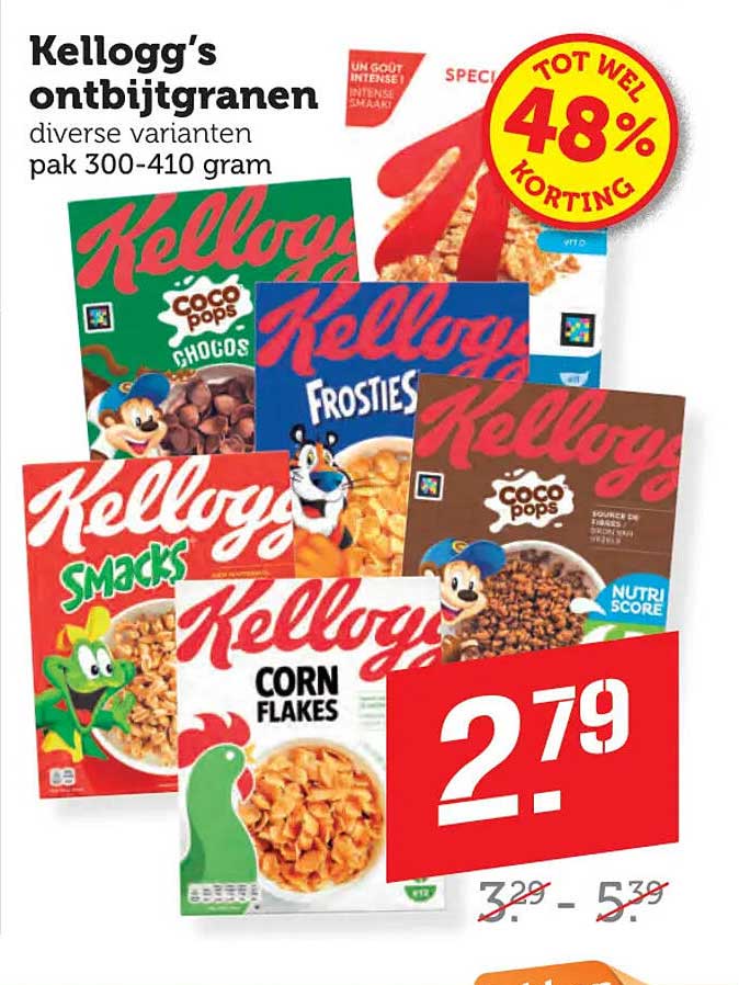 Kellogg's ontbijtgranen diverse varianten pak 300-410 gram