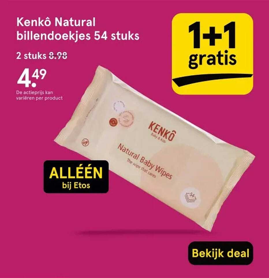 Kenkô Natural billendoekjes 54 stuks