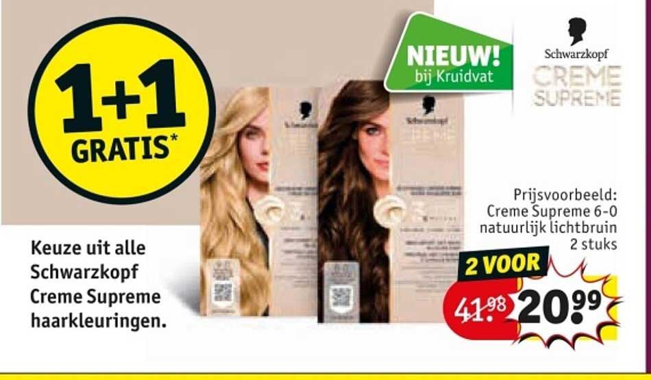 Keuze uit alle Schwarzkopf Creme Supreme haarkleuringen.
