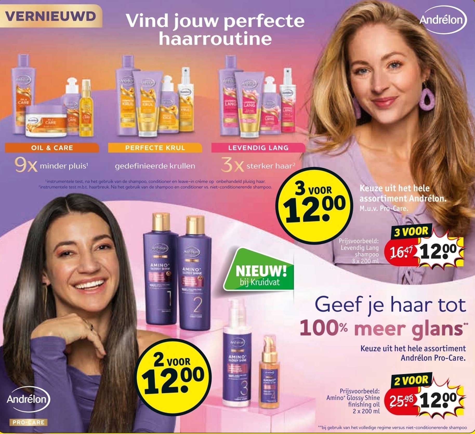 Keuze uit het hele assortiment Andrélon. M.u.v. Pro-Care.