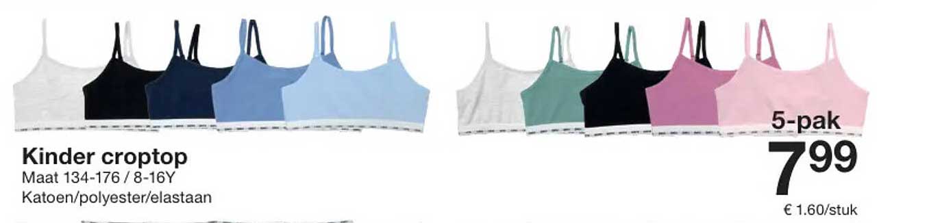 Kinder crop top 5-pak