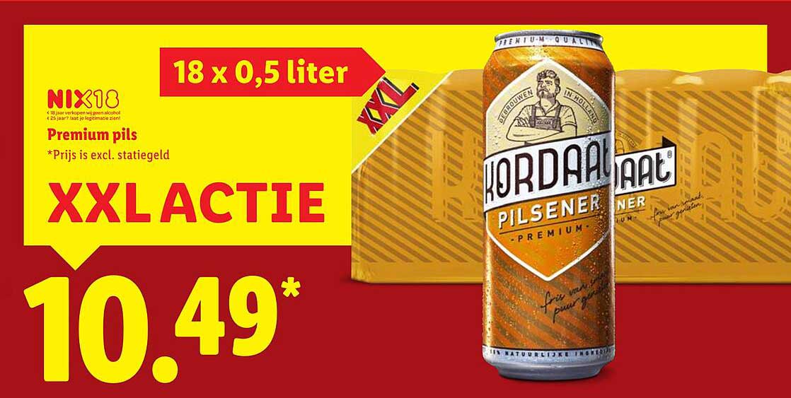 Kordaat Pilsener 18 x 0,5 liter - XXL ACTIE