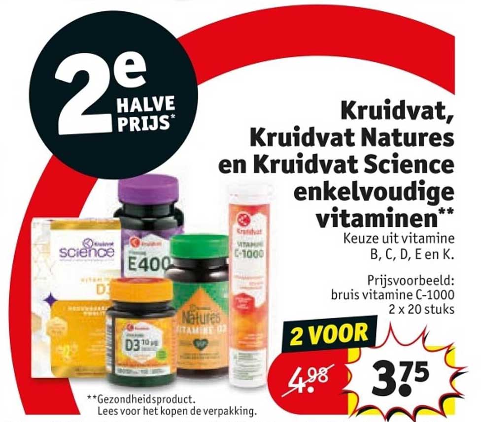 Kruidvat, Kruidvat Natures en Kruidvat Science enkelevoudige vitamines**