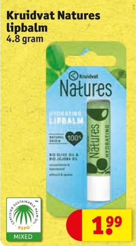 Kruidvat Natures lipbalm 4.8 gram