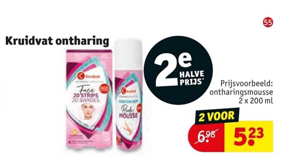 Kruidvat ontharing 2e halve prijs