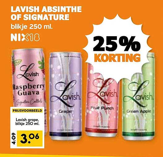 Lavish Absinthe of Signature blikje 250 ml.