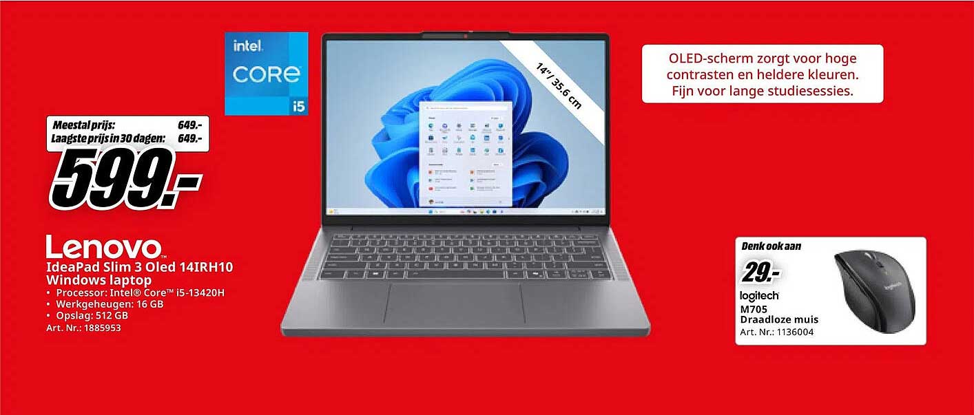 Lenovo IdeaPad Slim 3 Oled 14IRH10 Windows laptop