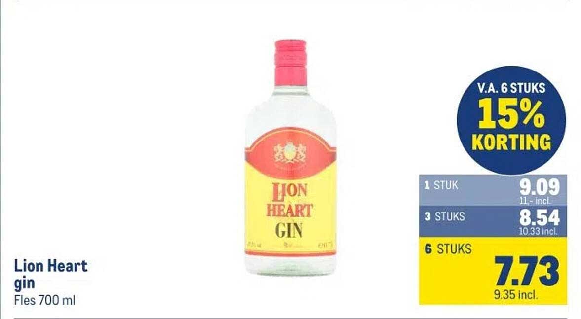 Lion Heart gin Fles 700 ml