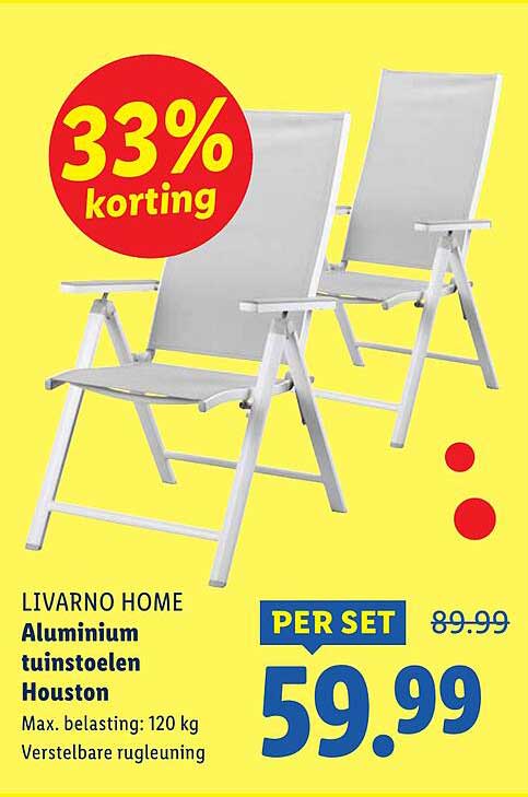 LIVARNO HOME Aluminium tuinstoelen Houston