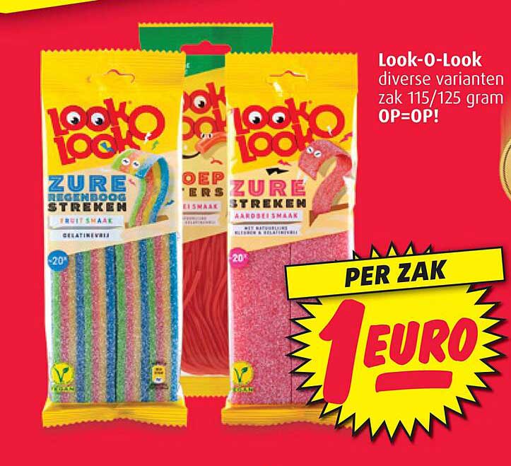 Look-O-Look diverse varianten zak 115/125 gram OP=OP!