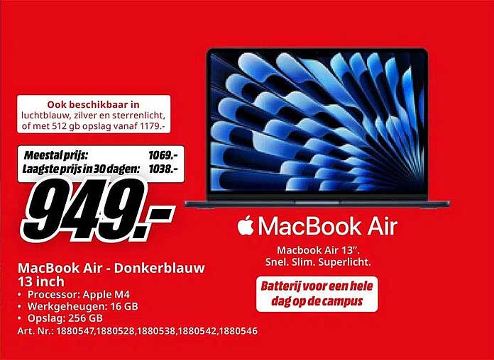 MacBook Air - Donkerblauw 13 inch