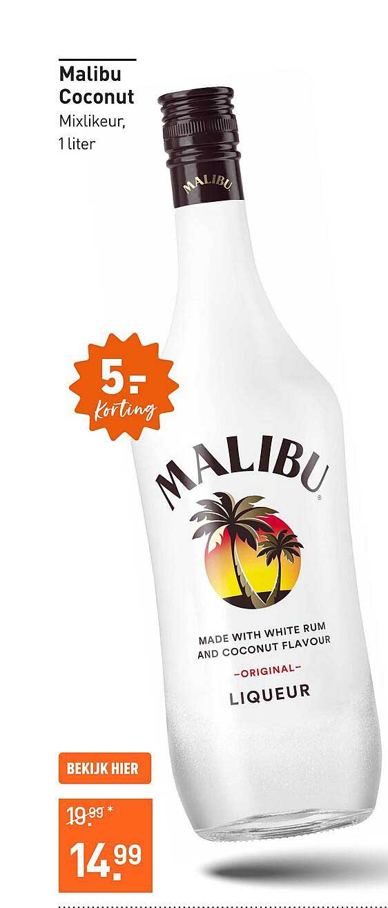 Malibu Coconut Mixlikeur, 1 liter