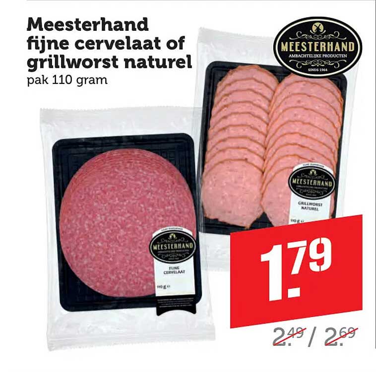 Meesterhand fijne cervelaat of grillworst natuur
