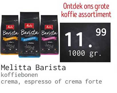 Melitta Barista koffiebonen crema, espresso of crema forte
