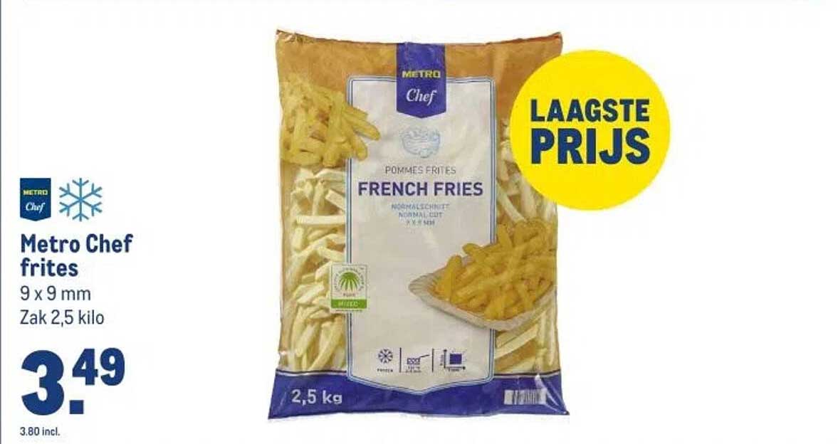 Metro Chef frites 9 x 9 mm Zak 2,5 kilo