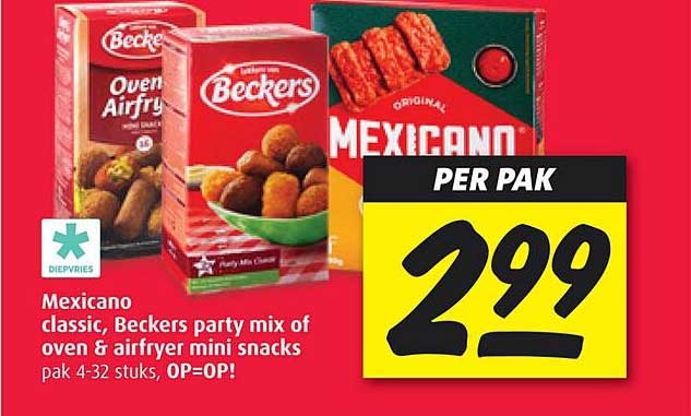 Mexicano classic, Beckers party mix of oven & airfryer mini snacks
