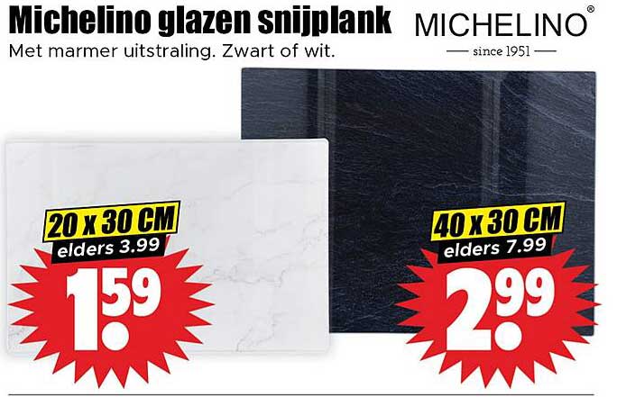 Michelino glazen snijplank