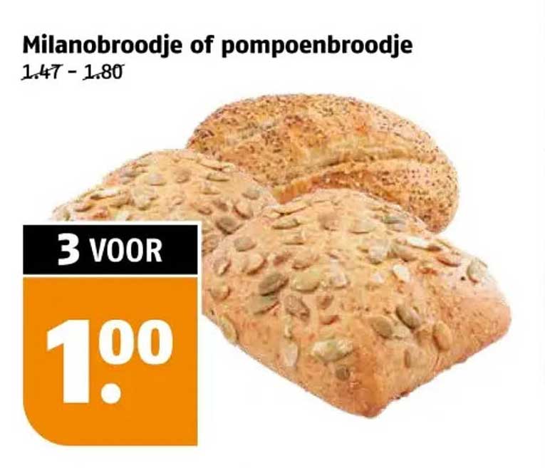 Milano broodje of pompoenbroodje