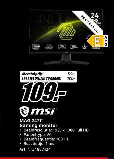 MSI MAG 242C Gaming monitor