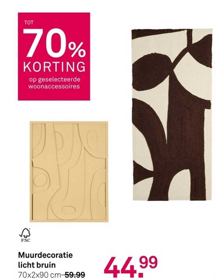 Muurschildering licht bruin